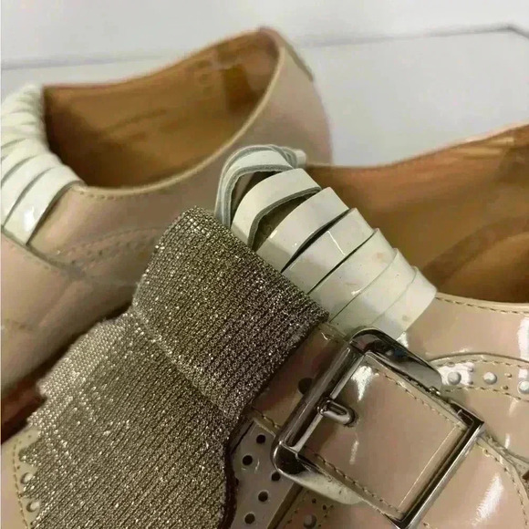 The Office of Angela Scott Mr. Oliver Beige White  Oxford Size 35.5/ 5.5 Women’s - Picture 12 of 12